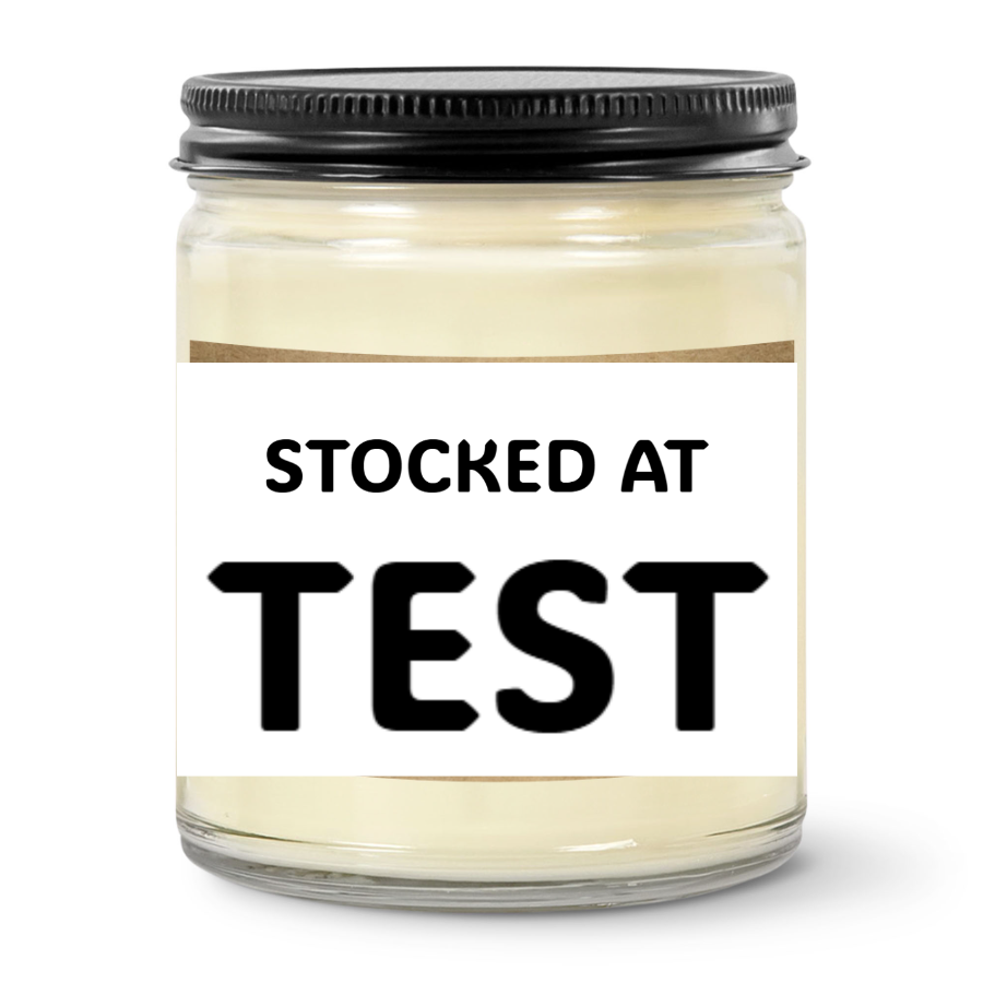 9oz Clear Jar Candle | 3"x2" Kraft Label | Black Lid