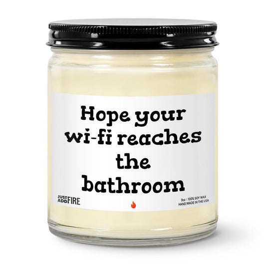 Home Your Wi-Fi Reaches The Bathroom Soy Wax Candle