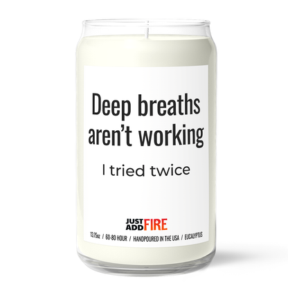 Deep Breaths Aren't Working - I Tried Twice Soy | Premium 13.75oz Soy Candle | Eucalyptus
