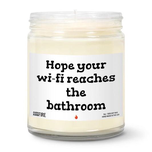 Home Your Wi-Fi Reaches The Bathroom Soy Wax Candle